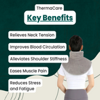 Neck Heating Pad & Massager | Neck and Shoulder Heat for Muscle Relaxation | Adjustable Settings for Stress Relief | Targeted Neck Pain and Relaxation