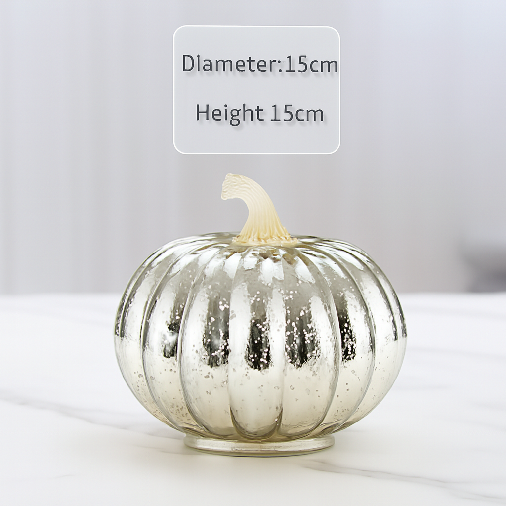 Halloween Decorations Glass Pumpkin LED Lights Set