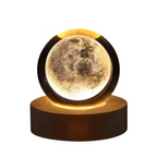 2.36 in RGB Crystal Ball Night Light with Milky Way and Moon - Cosmos-Inspired Bedside Decoration