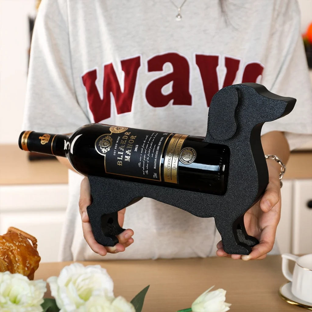 Wine Bottle Holder Dachshund CorkHound | Original Design | Sturdy & Decorative | For 375–500 ml