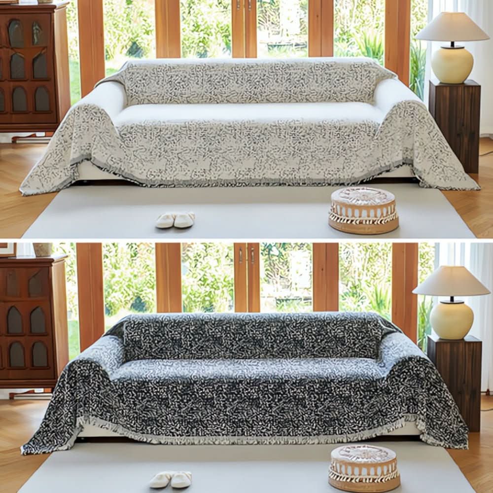 Reversible Microfiber Sofa Cover, Non-Slip and Easy to Care for