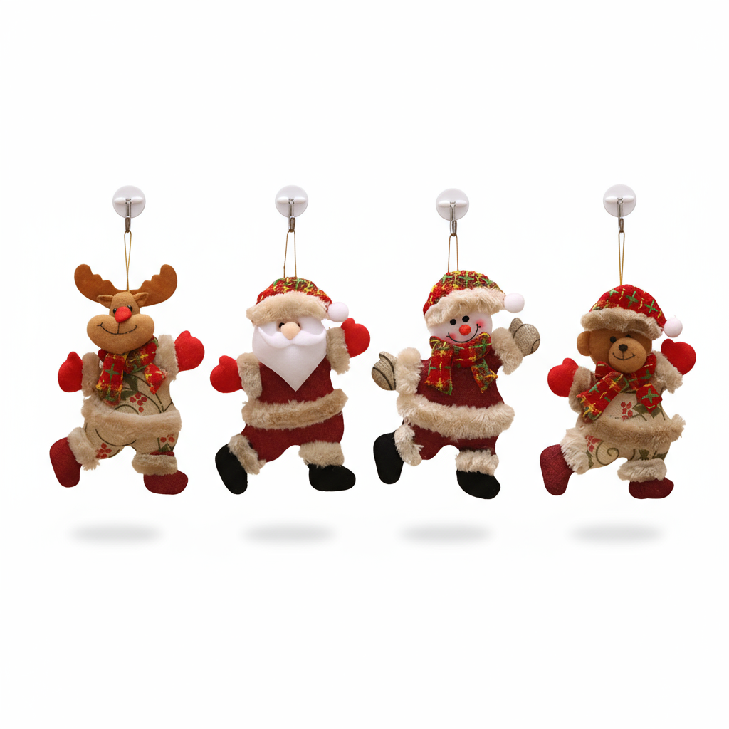 Shiny Christmas Ornaments Set of 4 | Christmas Tree Balls Plastic