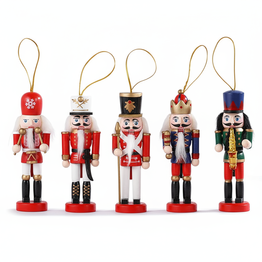Mini Nutcracker Set | Christmas Tree Decoration 5 Pieces