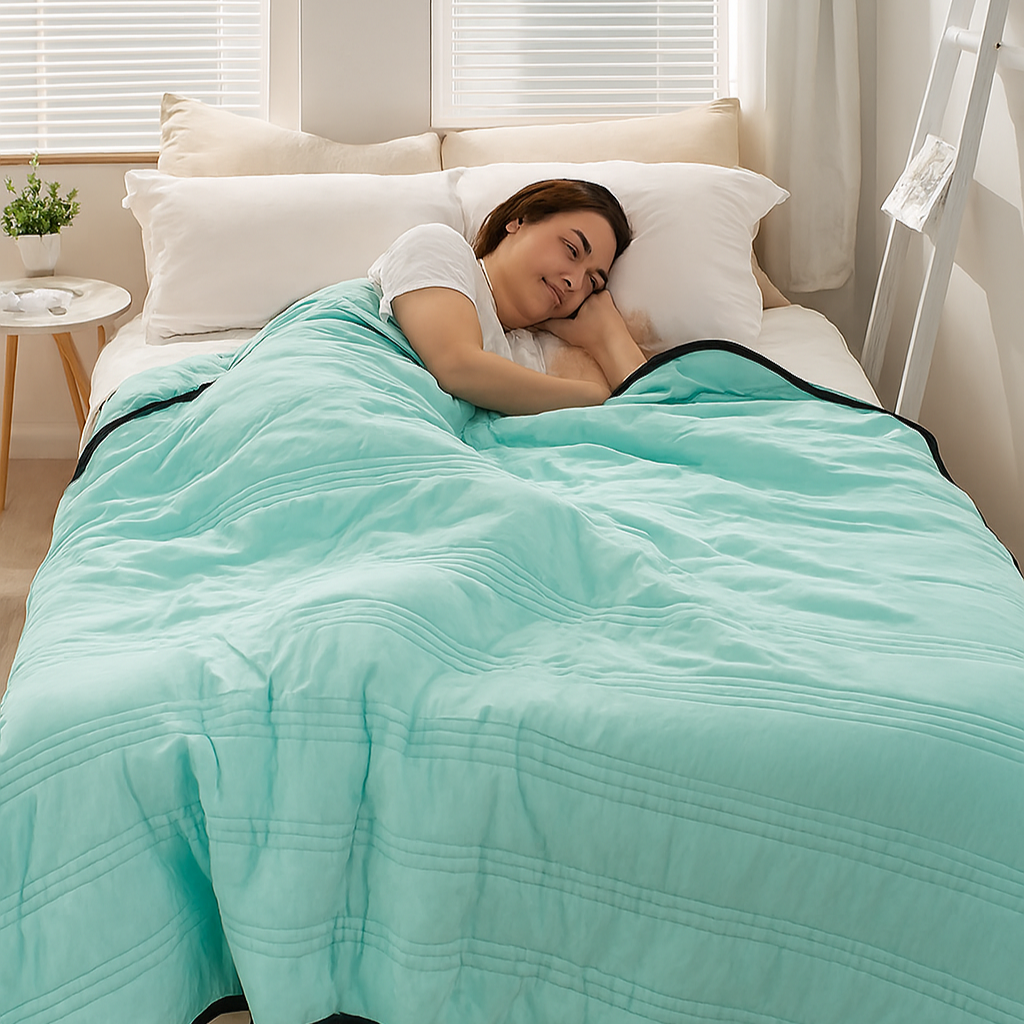 Summer Lightweight Quilt Solid Color All Season Comforter for Double Bed