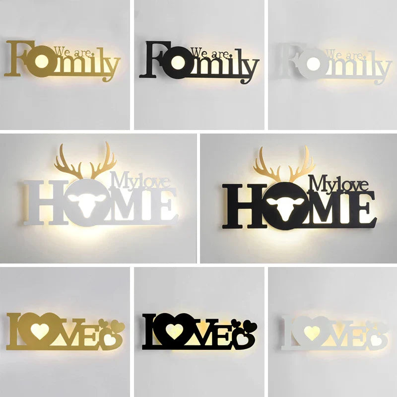 Modern LED Letter Lamp for Wall Mounting – Decorative Light for Living Room and Office