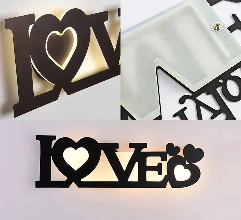Modern LED Letter Lamp for Wall Mounting – Decorative Light for Living Room and Office