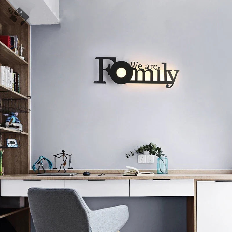 Modern LED Letter Lamp for Wall Mounting – Decorative Light for Living Room and Office