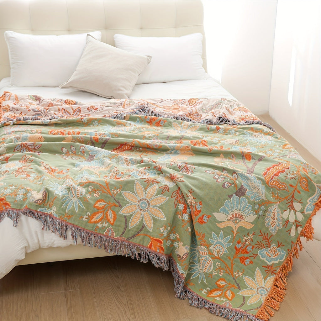 ThreadHaven - Boho Tassel Throw