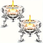 RadiantCrystal - Transparent European Candle Holder Set