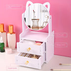 MeowGlow - Cat Ear Makeup Mirror with Storage