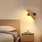Minimalist Wooden LED Wall Lamp with Adjustable Arm