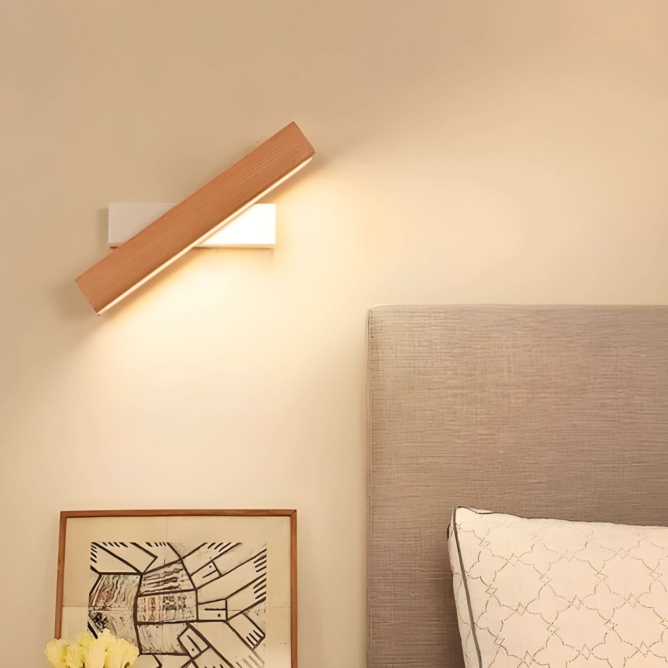 Minimalist Wooden LED Wall Lamp with Adjustable Arm