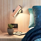 Minimalist Wooden LED Wall Lamp with Adjustable Arm
