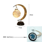 LunaGlow - Luxury Table Lamp - Moon Crescent - Wicker Design - Elegant Lighting