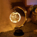 LunaGlow - Luxury Table Lamp - Moon Crescent - Wicker Design - Elegant Lighting