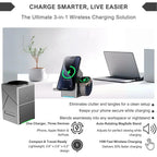CubeCharge 3-in-1 Charging Station – Wireless Fast Charging for iPhone, Watch & AirPods