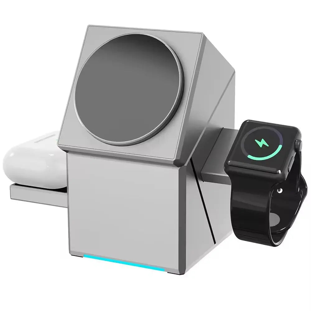 CubeCharge 3-in-1 Charging Station – Wireless Fast Charging for iPhone, Watch & AirPods
