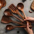 Luxury 5-Piece Kitchen Utensil Set of Natural Teak – Heat Resistant and Scratch Free
