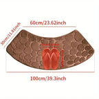 Bath mat with curved design for comfort & safety