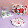 Cute Cat-Shaped Coasters (4 pcs)