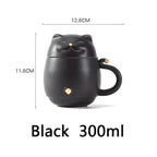 Cute cat tea cup made of ceramic with strainer