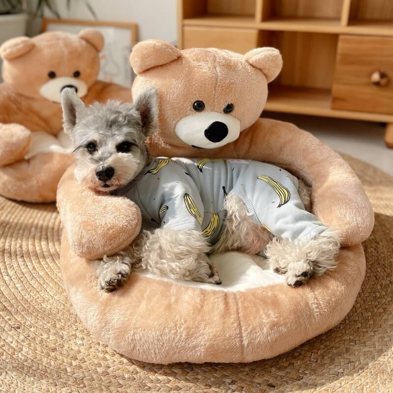 Cute detachable cuddly bear cat bed
