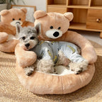 Cute detachable cuddly bear cat bed