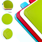 Cutting board set (4 pieces) with practical holder