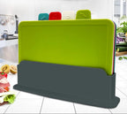 4-Piece Cutting Board Set with Holder - PrepTidy