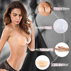 Self-adhesive, invisible gathering of bras