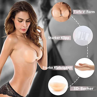 Self-adhesive, invisible gathering of bras