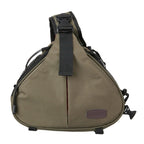 CADEN Triangle Tscope Sling Shoulder Cross Digital Camera Bags Case Soft Bag with Rain Cover for Canon Nikon Sony K1, Size: 36*31*15cm (Army Green)