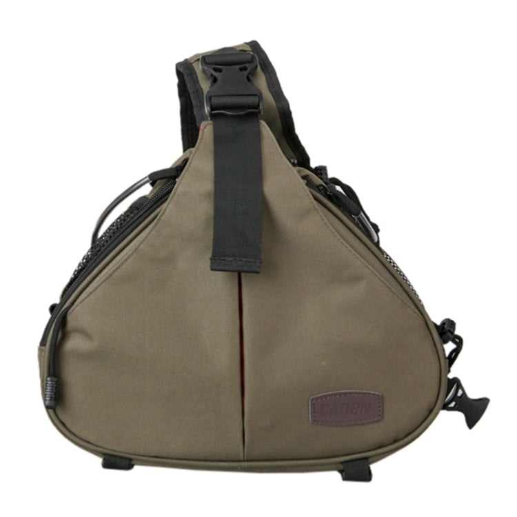 CADEN Triangle Tscope Sling Shoulder Cross Digital Camera Bags Case Soft Bag with Rain Cover for Canon Nikon Sony K1, Size: 36*31*15cm (Army Green)