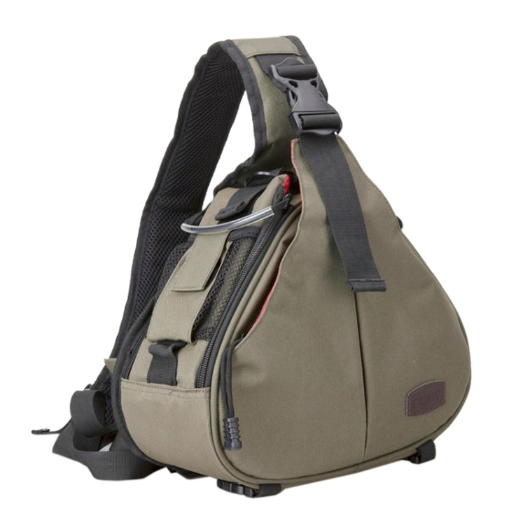 CADEN Triangle Tscope Sling Shoulder Cross Digital Camera Bags Case Soft Bag with Rain Cover for Canon Nikon Sony K1, Size: 36*31*15cm (Army Green)