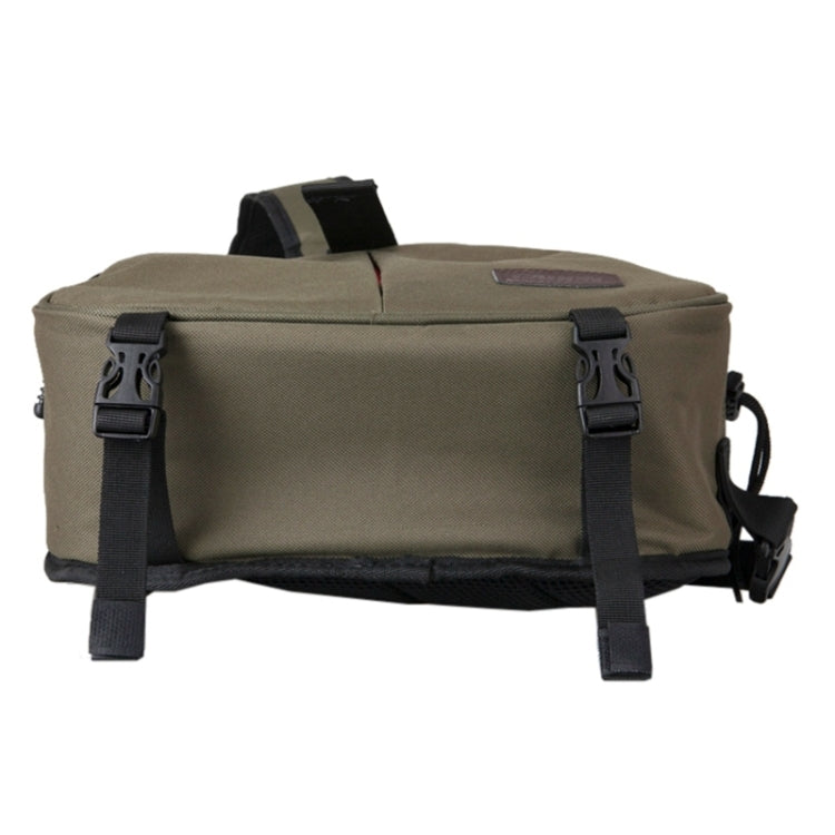 CADEN Triangle Tscope Sling Shoulder Cross Digital Camera Bags Case Soft Bag with Rain Cover for Canon Nikon Sony K1, Size: 36*31*15cm (Army Green)