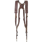 Quick Release Anti-Slip Dual Shoulder Leather Harness Camera Strap with Metal Hook for SLR / DSLR Cameras (Brown)