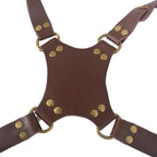 Quick Release Anti-Slip Dual Shoulder Leather Harness Camera Strap with Metal Hook for SLR / DSLR Cameras (Brown)