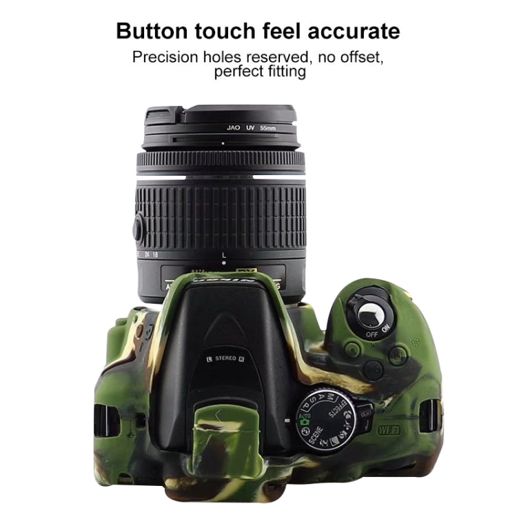 Soft Silicone Protective Case for Nikon D5300 (Camouflage Pattern)