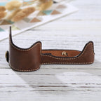 1/4 inch Thread PU Leather Camera Half Case Base for Sony Alpha 6100 / A6100 (Coffee)