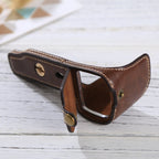 1/4 inch Thread PU Leather Camera Half Case Base for Sony Alpha 6100 / A6100 (Coffee)