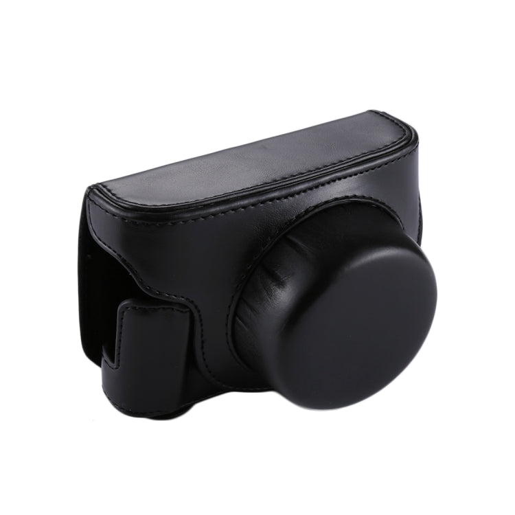 Full Body Camera PU Leather Camera Bag with Strap for Panasonic Lumix GF7 / GF8 / GF9 (12-32mm / 14-42mm Lens)(Black)