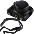 Full Body Camera PU Leather Camera Bag with Strap for Panasonic Lumix GF7 / GF8 / GF9 (12-32mm / 14-42mm Lens)(Black)