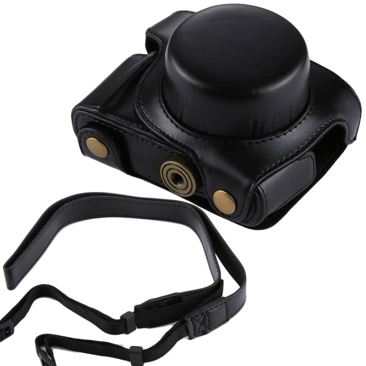 Full Body Camera PU Leather Camera Bag with Strap for Panasonic Lumix GF7 / GF8 / GF9 (12-32mm / 14-42mm Lens)(Black)