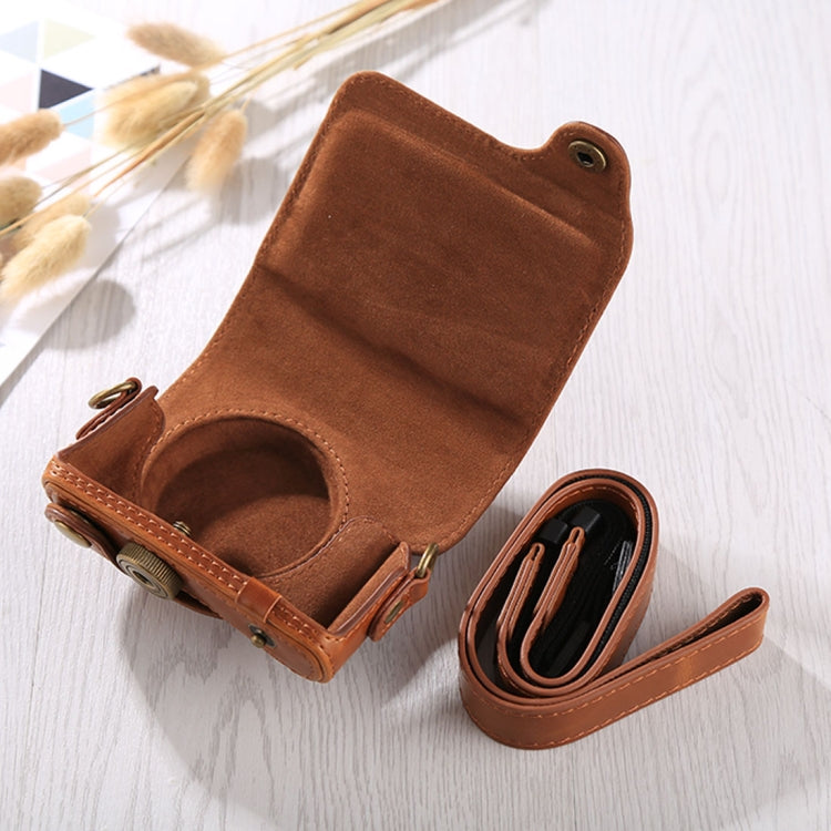 Full body bag made of PU leather with shoulder strap for Canon G9X / G9X II (Brown)