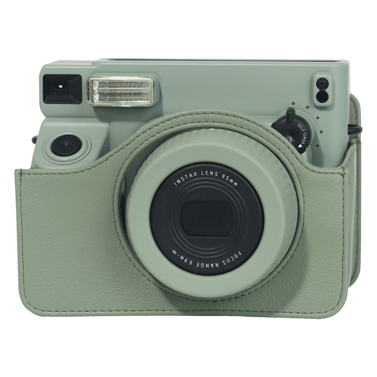 For FUJIFILM Instax WIDE 400 Full Body Leather Bag with Shoulder Strap (Green)