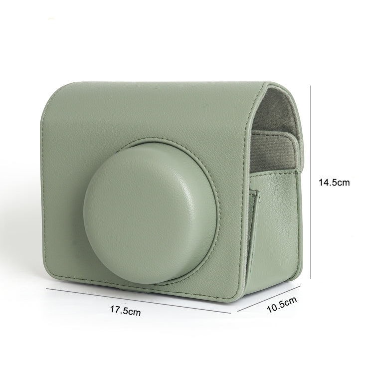 For FUJIFILM Instax WIDE 400 Full Body Leather Bag with Shoulder Strap (Green)