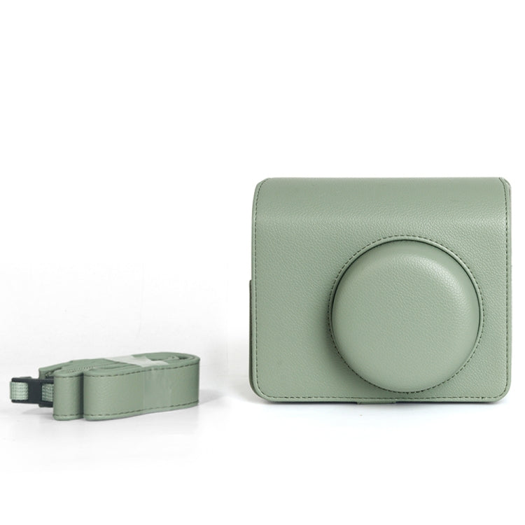 For FUJIFILM Instax WIDE 400 Full Body Leather Bag with Shoulder Strap (Green)