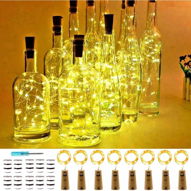 DIY Bottle Light with Cork – 20 LED Light Chain for Bottles in Warm White