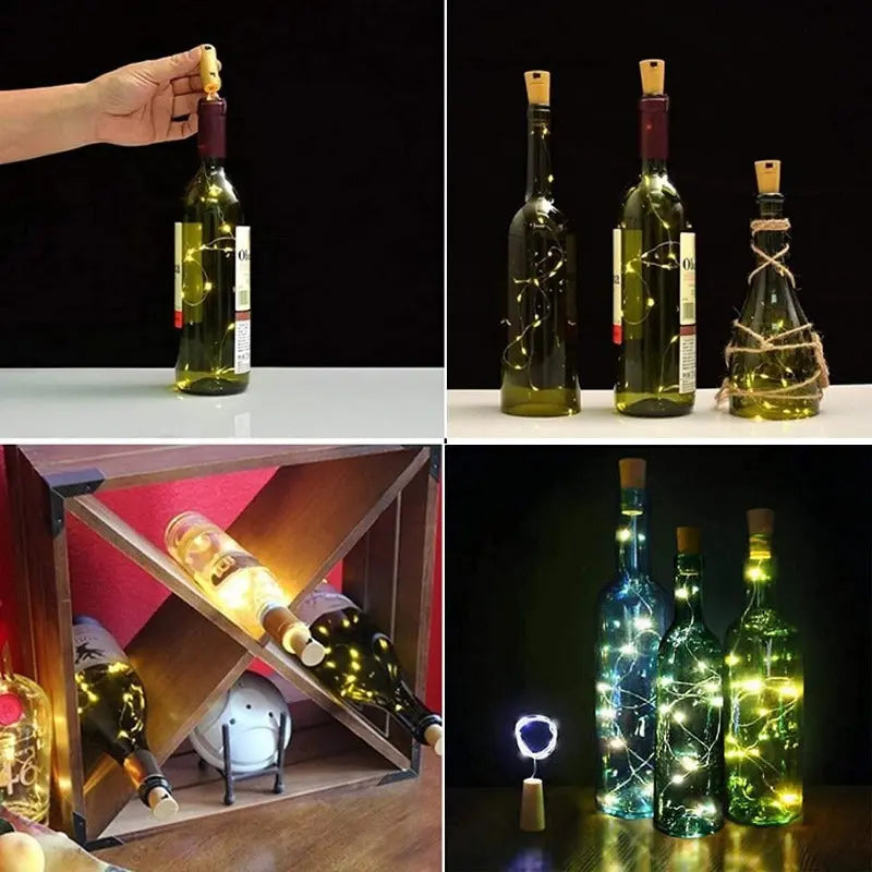 DIY Bottle Light with Cork – 20 LED Light Chain for Bottles in Warm White