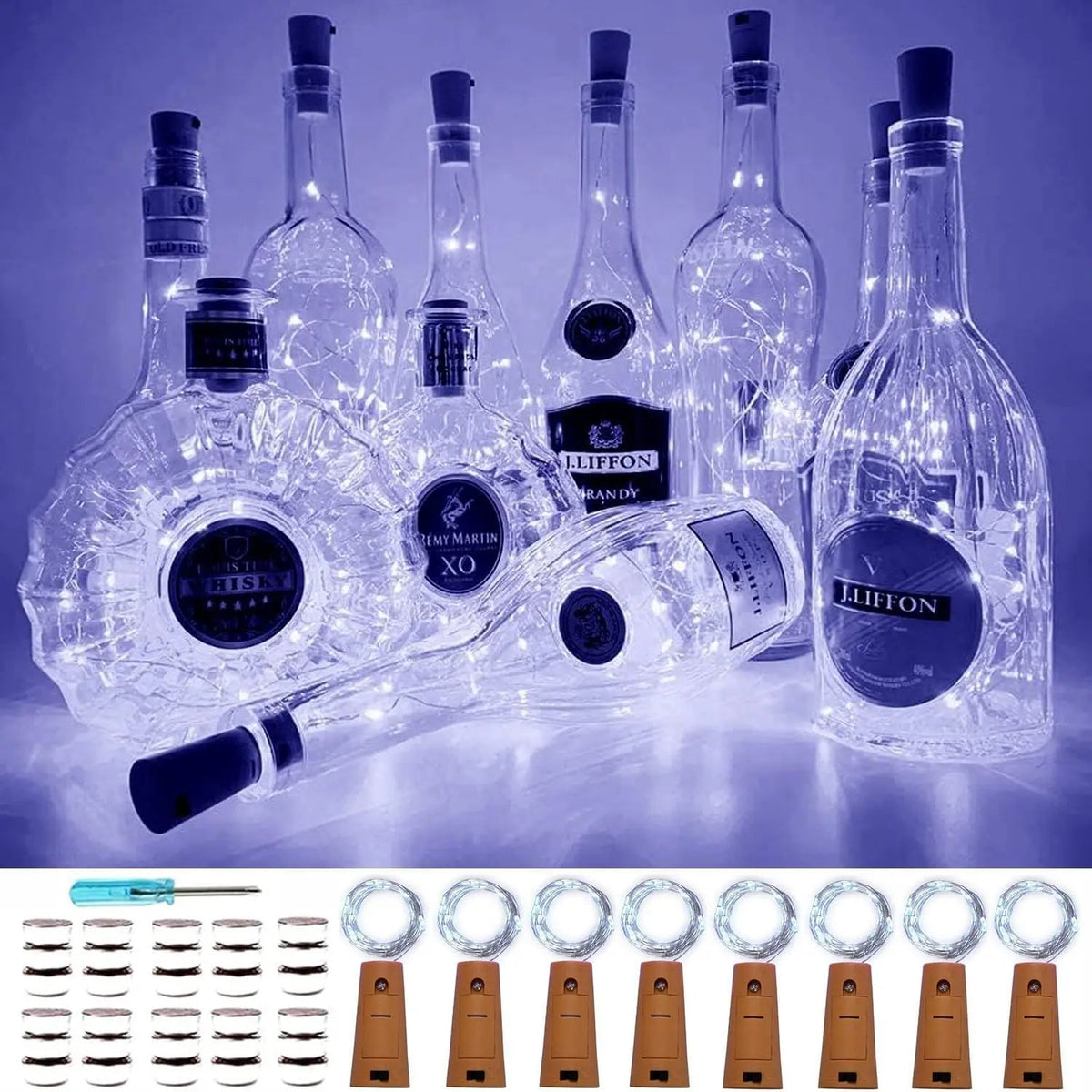 DIY Bottle Light with Cork – 20 LED Light Chain for Bottles in Warm White